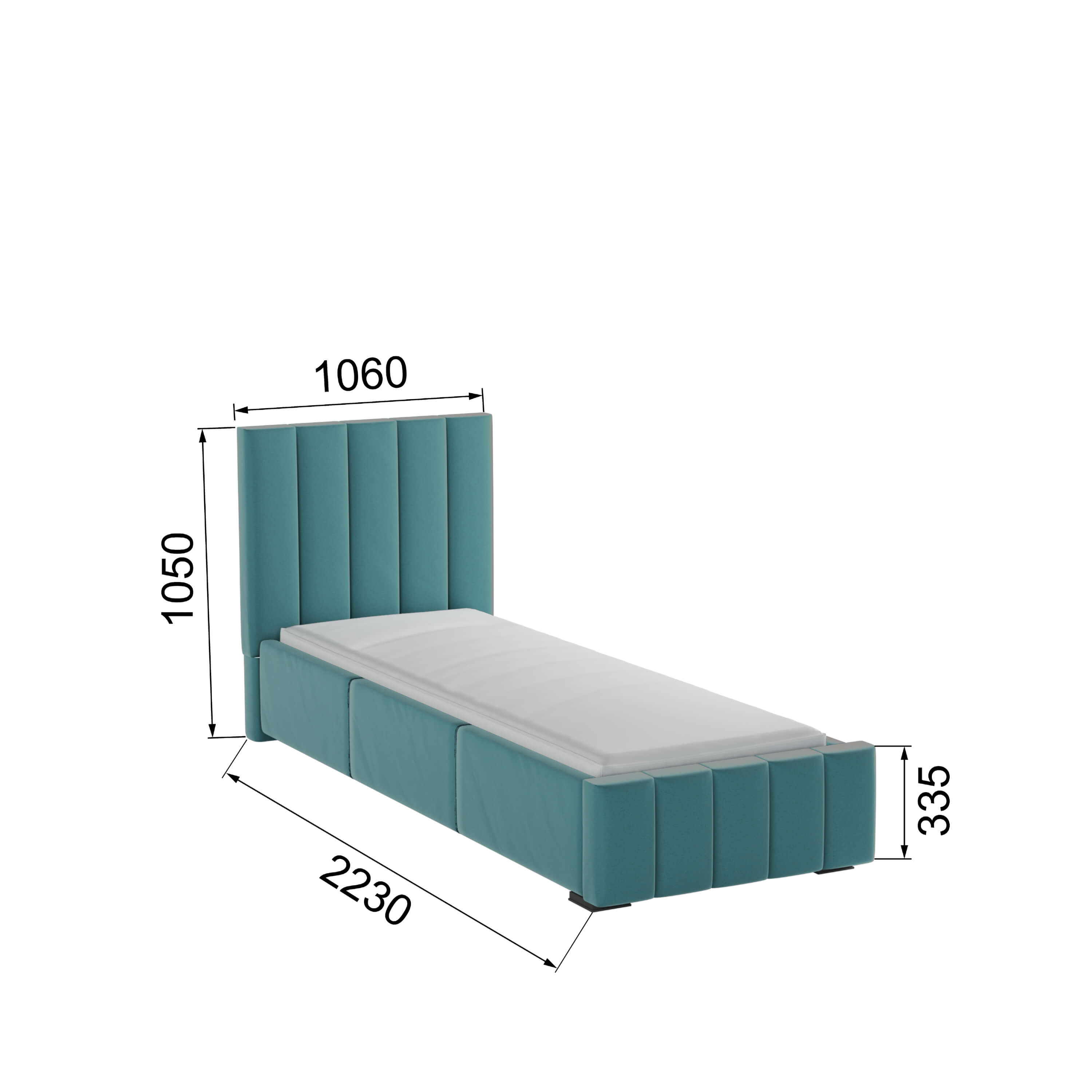 Корпус Нега интерьерной кровати (0,9м) бирюза