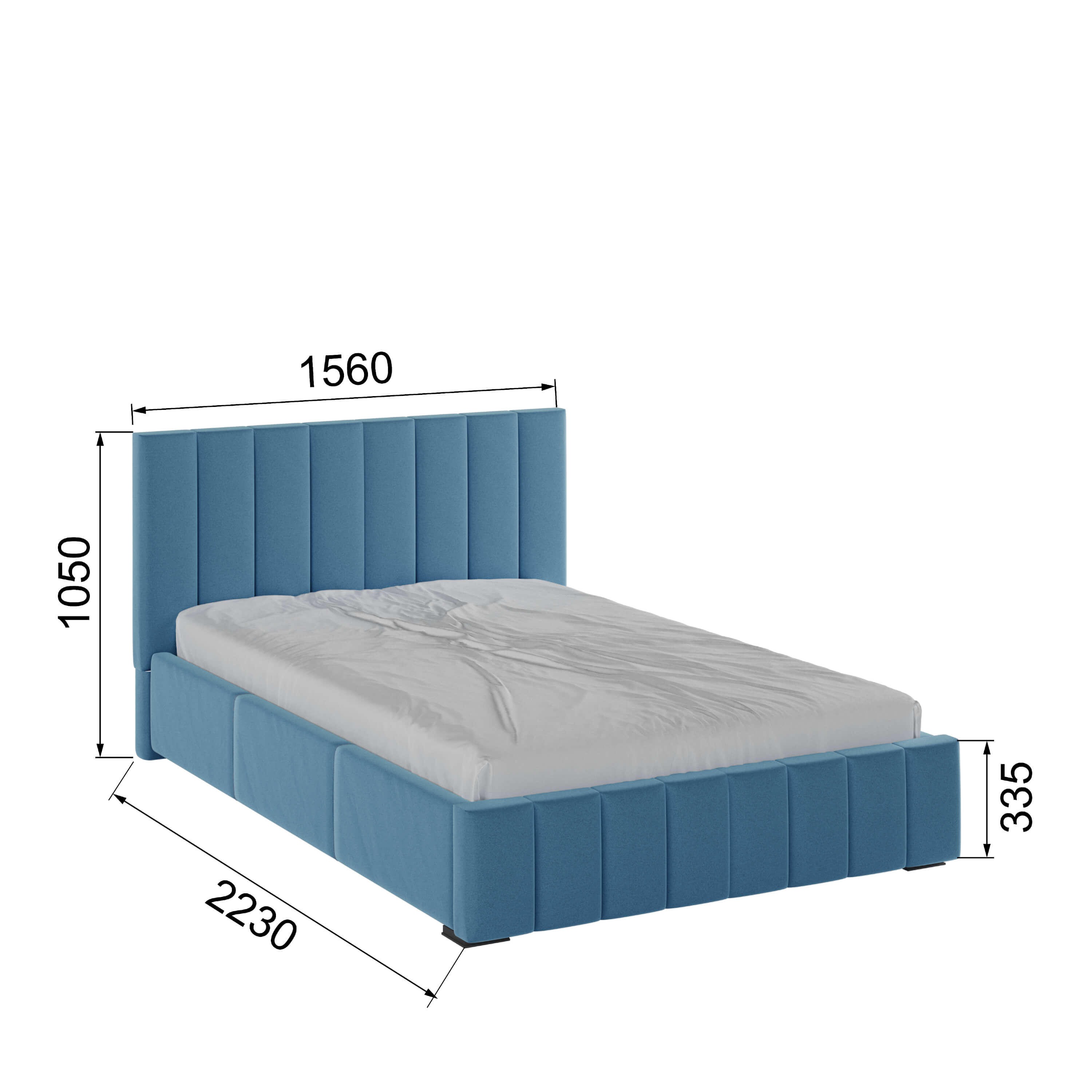 Корпус Нега интерьерной кровати (1,4м) светло-голубой