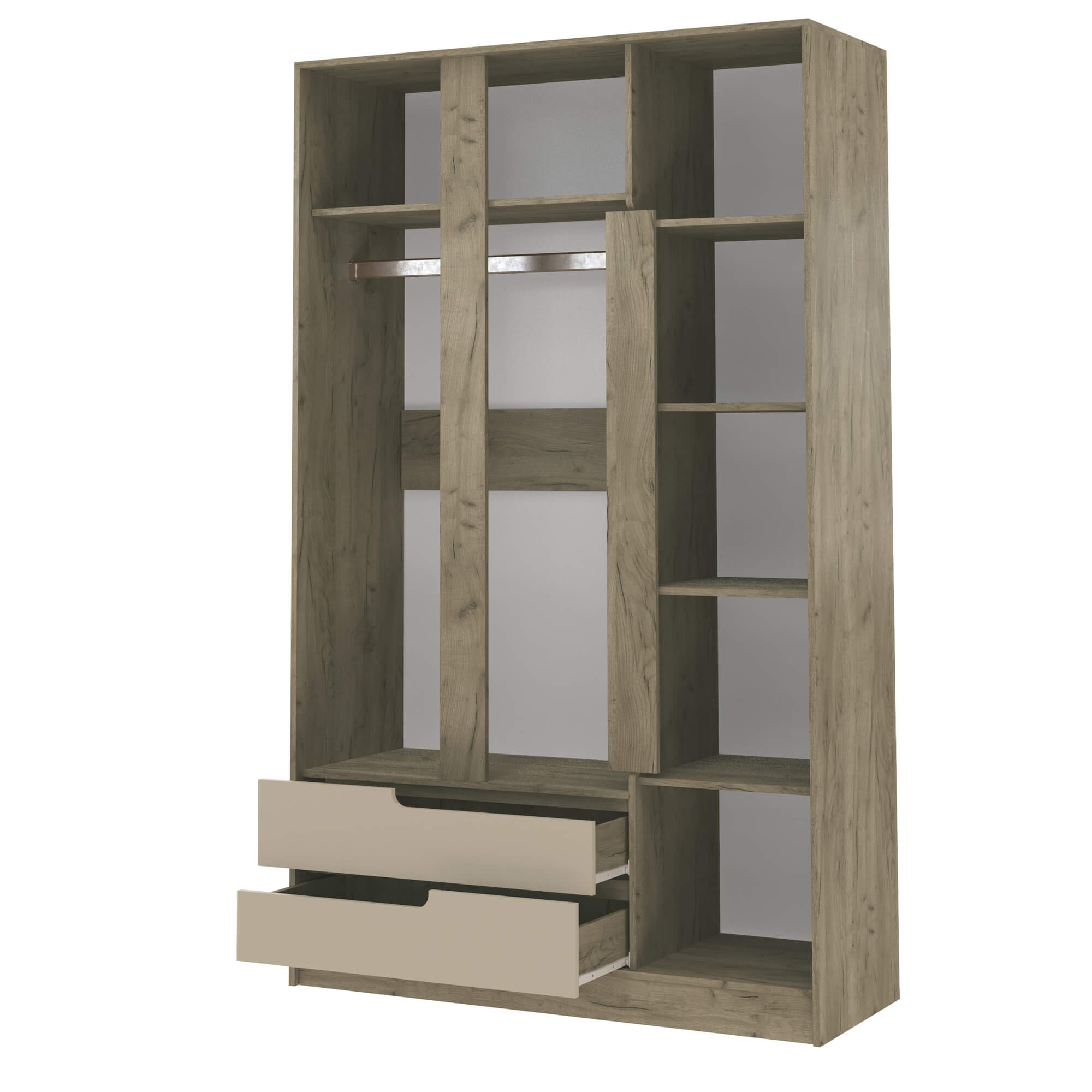 Спальня Гавана шкаф 3х ств. дуб крафт серый/кашемир