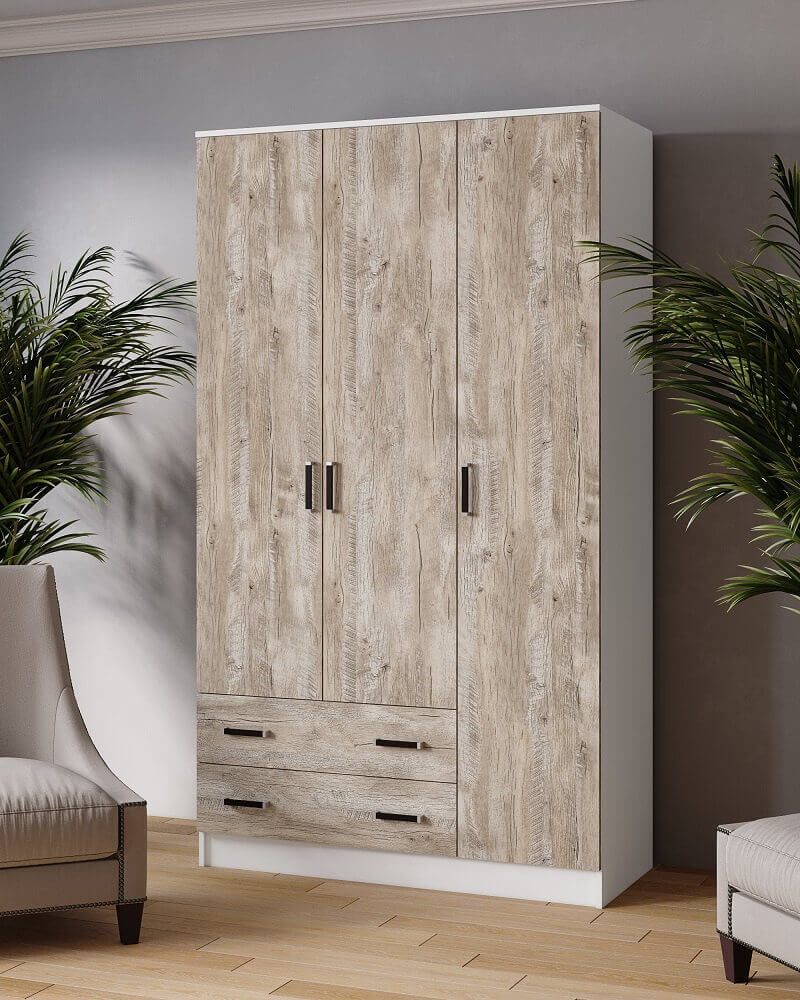 Шкаф комбинированный Лагуна без зеркала белый/дуб юкон