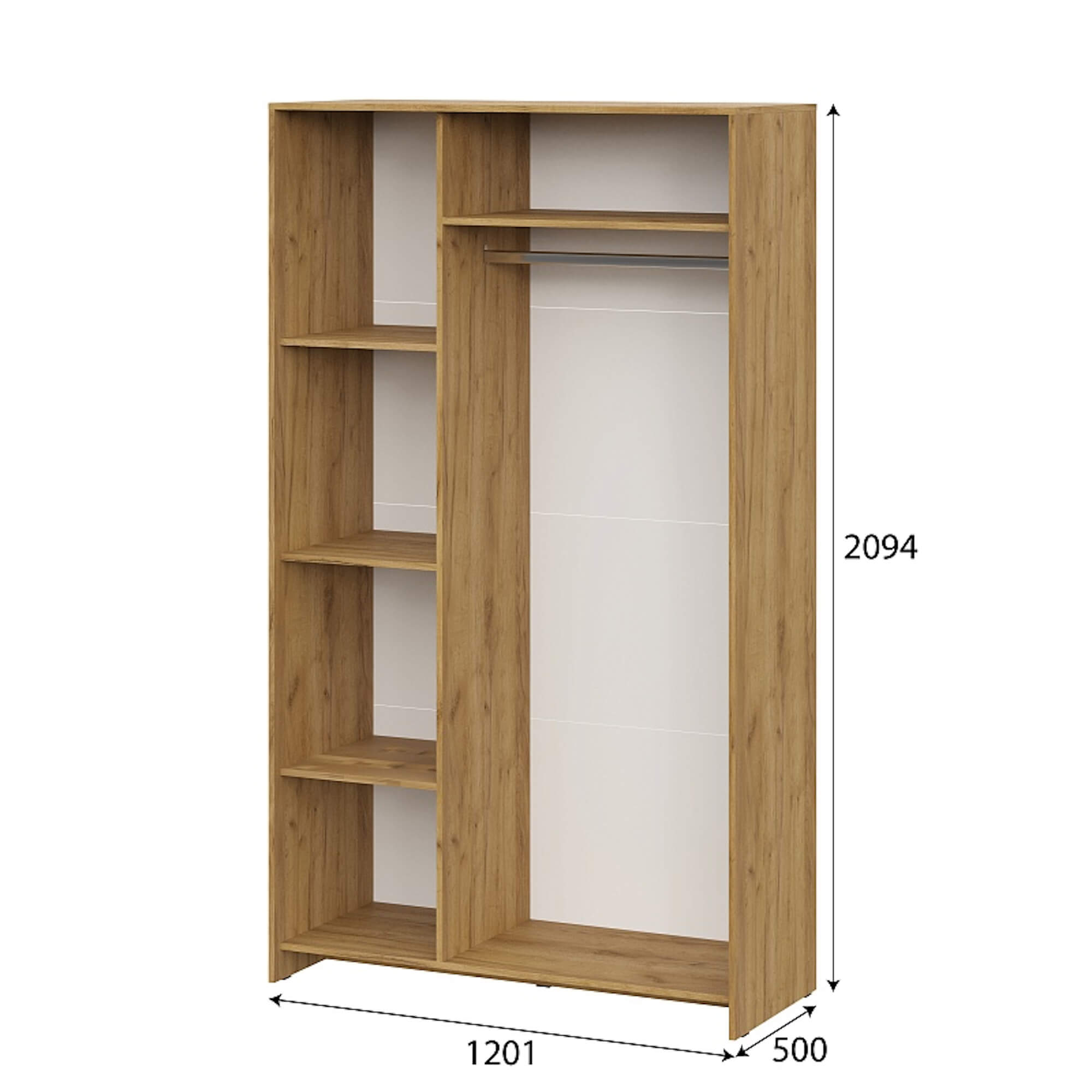 МС "Дольче" Шкаф трехстворчатый Дуб Золотой/Белый