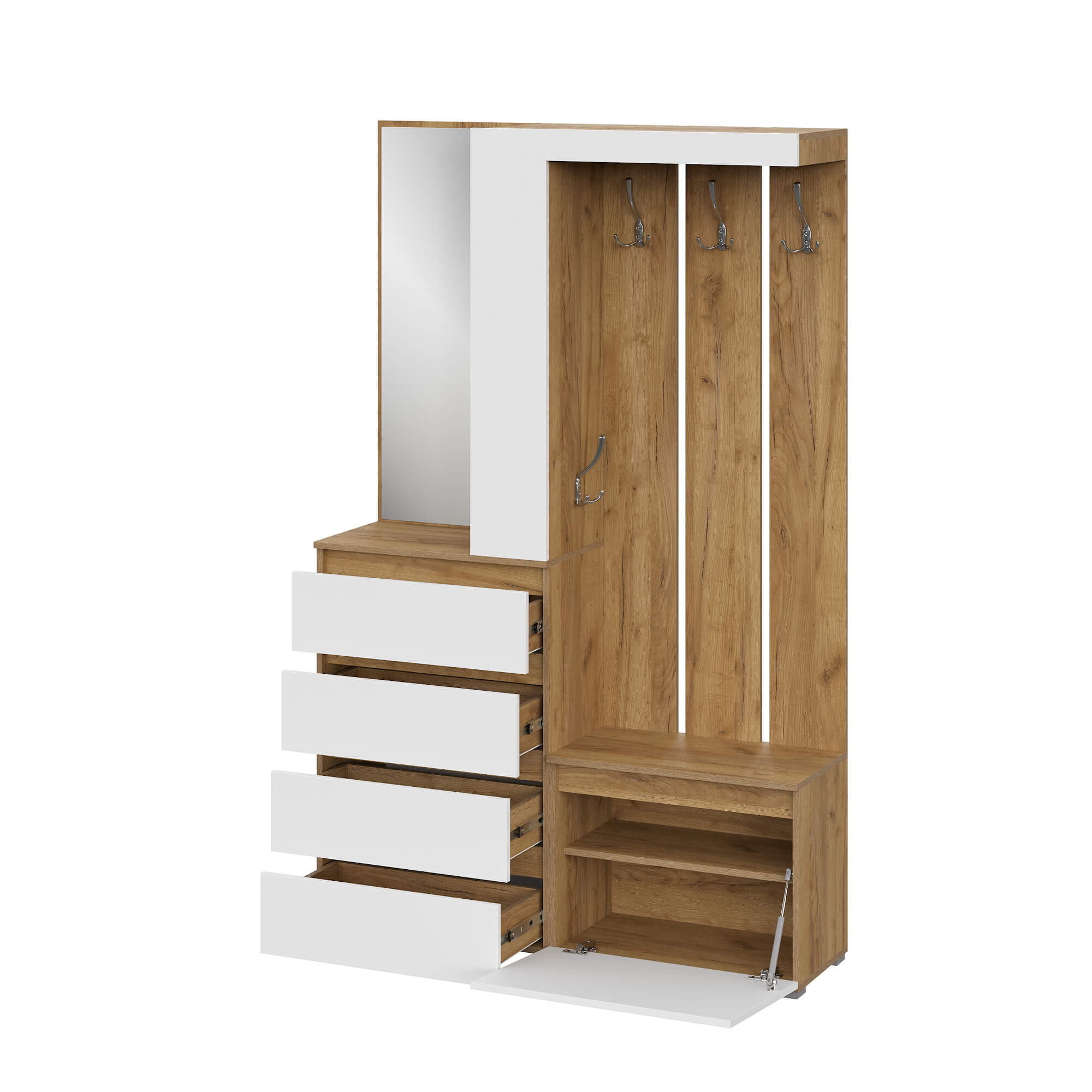 Люмо Прихожая дуб крафт золотой/белый