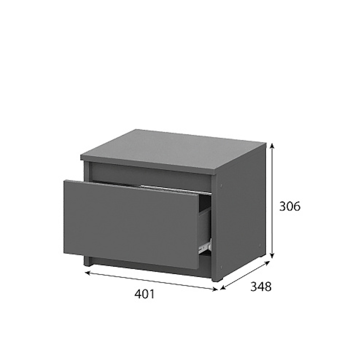 МС "Денвер" Тумба прикроватная Графит серый