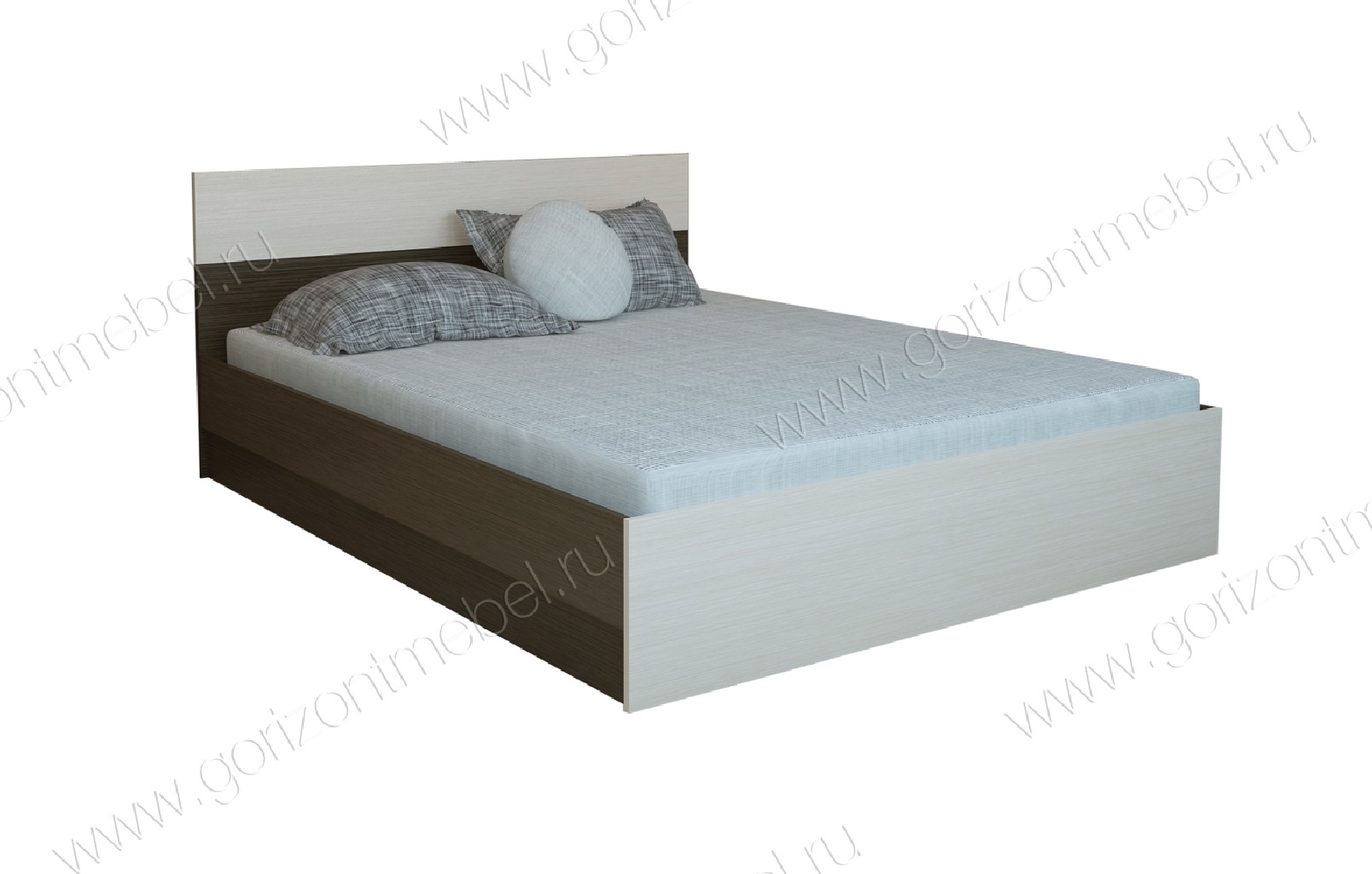 "Юнона" Кровать 1,4 м. (Венге - дуб молочный)