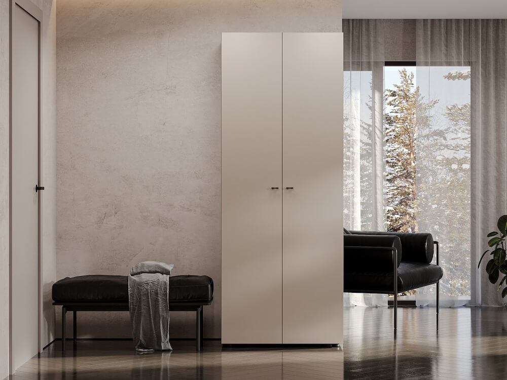 МС "Гиза" Шкаф двухстворчатый комбинированный (Дуб Венге/Меланж)