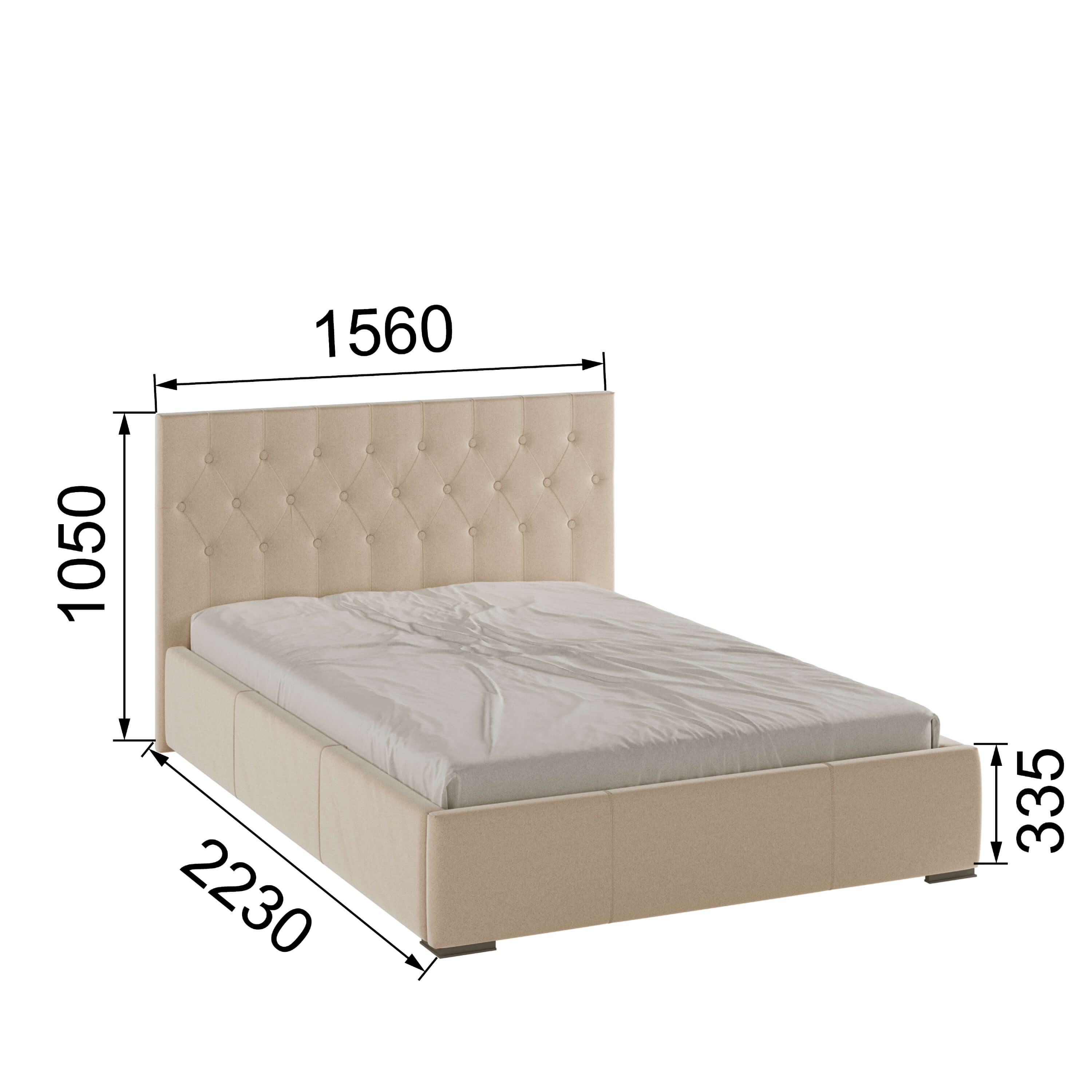 Корпус Октавия интерьерной кровати (1,4м) бежевый ромб