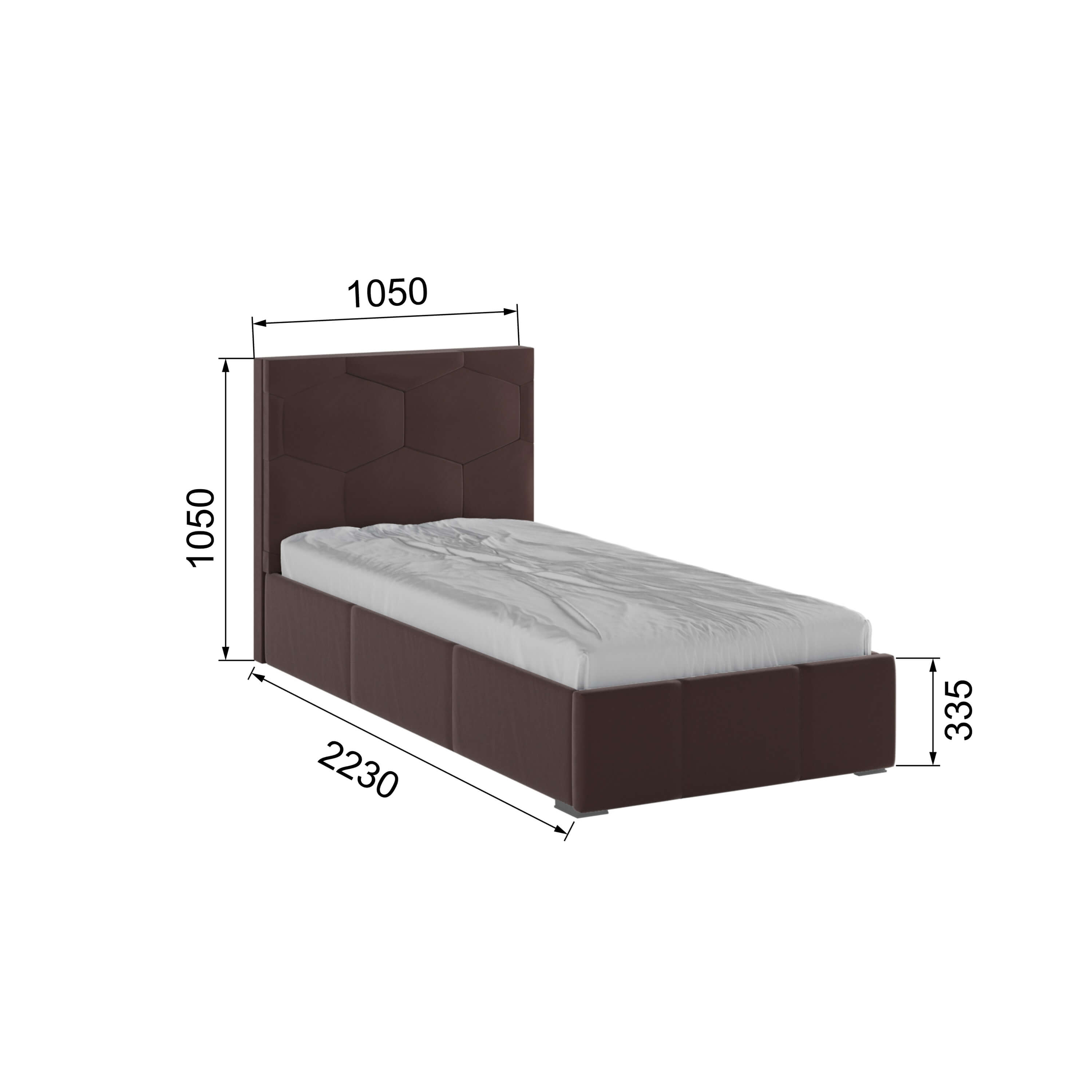 Корпус Манука интерьерной кровати (0,9м) коричневый