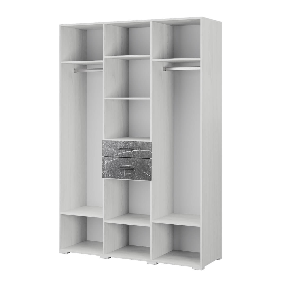 Спальня Теана шкаф 3-хств. ясень анкор светлый/МДФ мрамор дарк