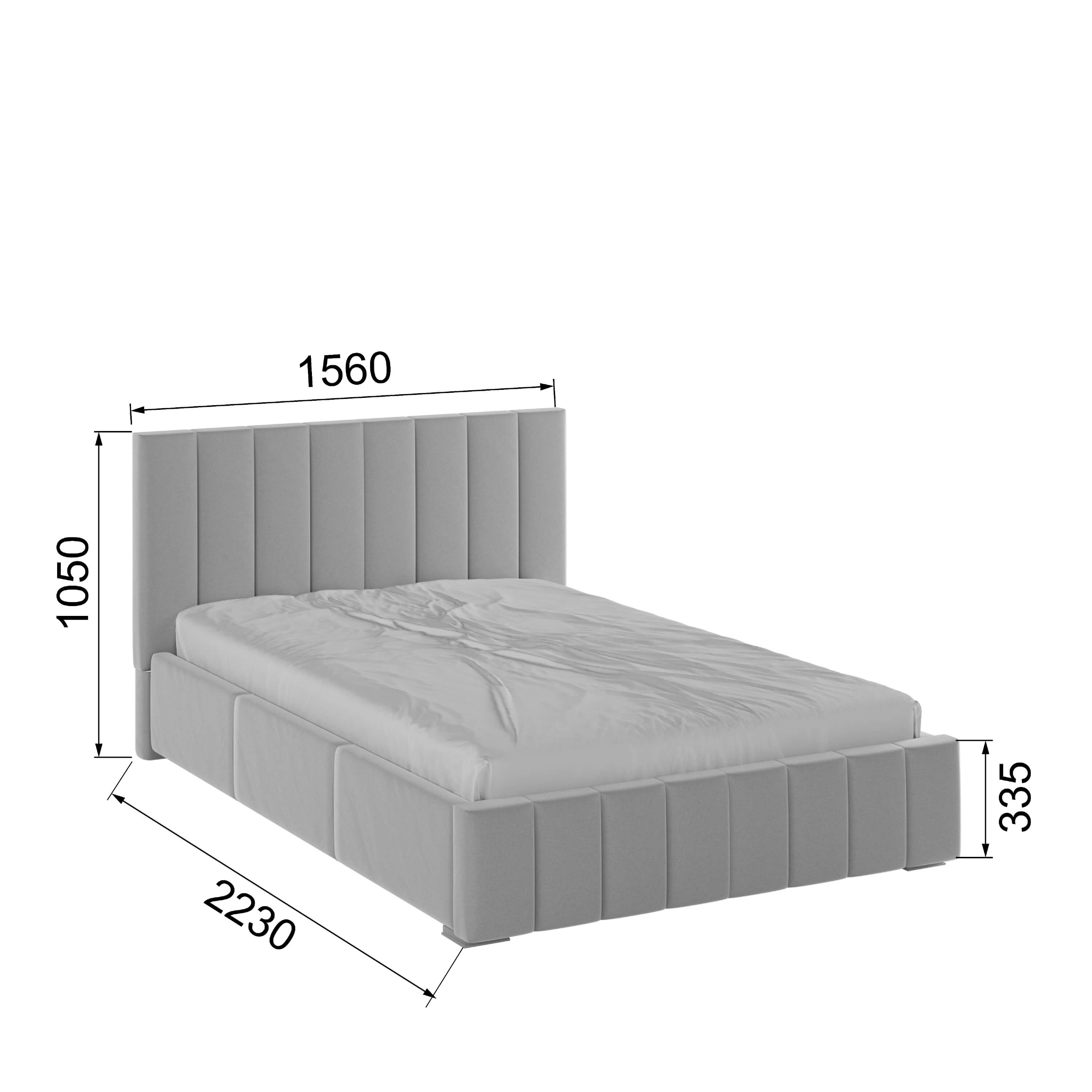 Корпус Нега интерьерной кровати (1,4м) светло-серый