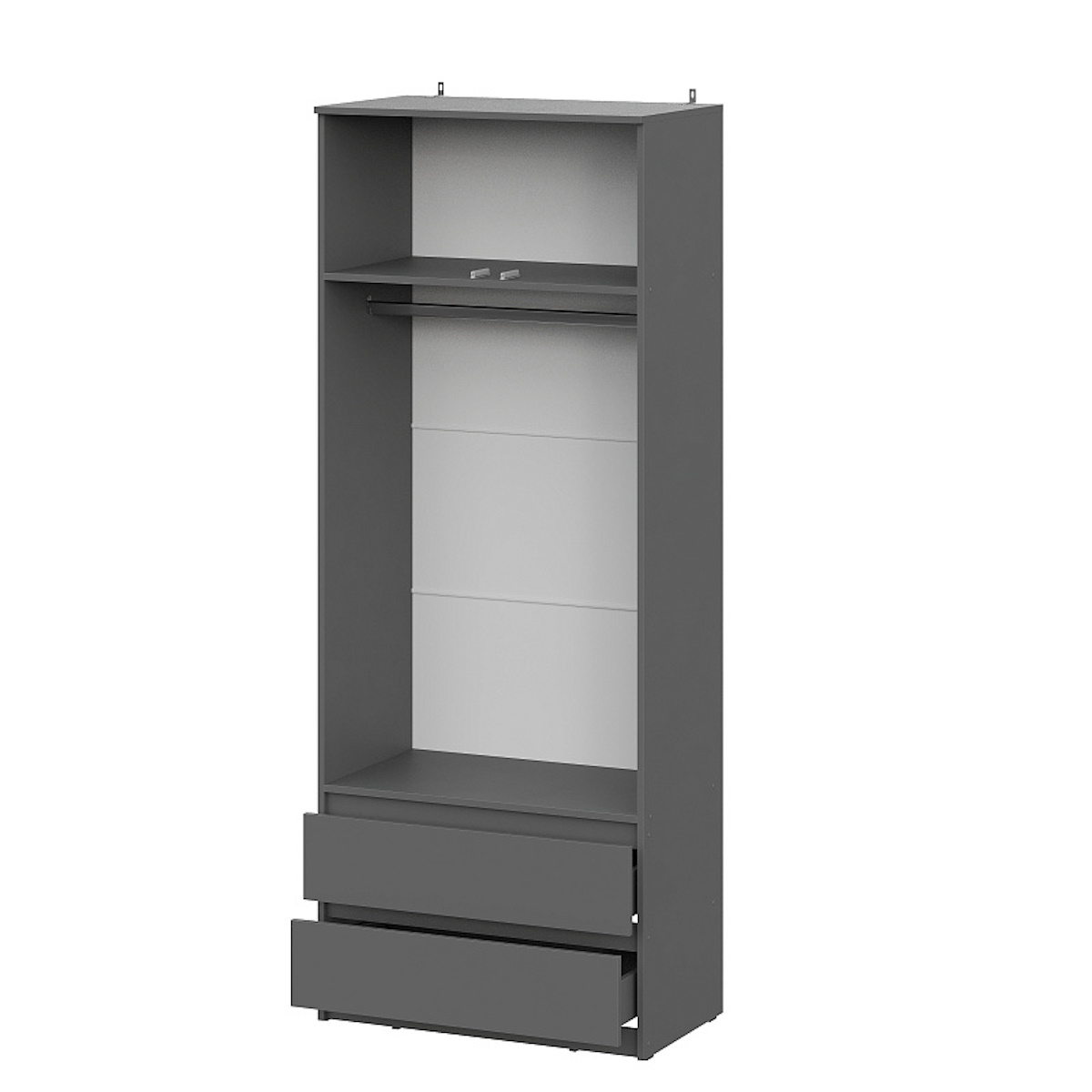 МС "Денвер" Шкаф двухстворчатый с ящиками (серия 2) Графит серый