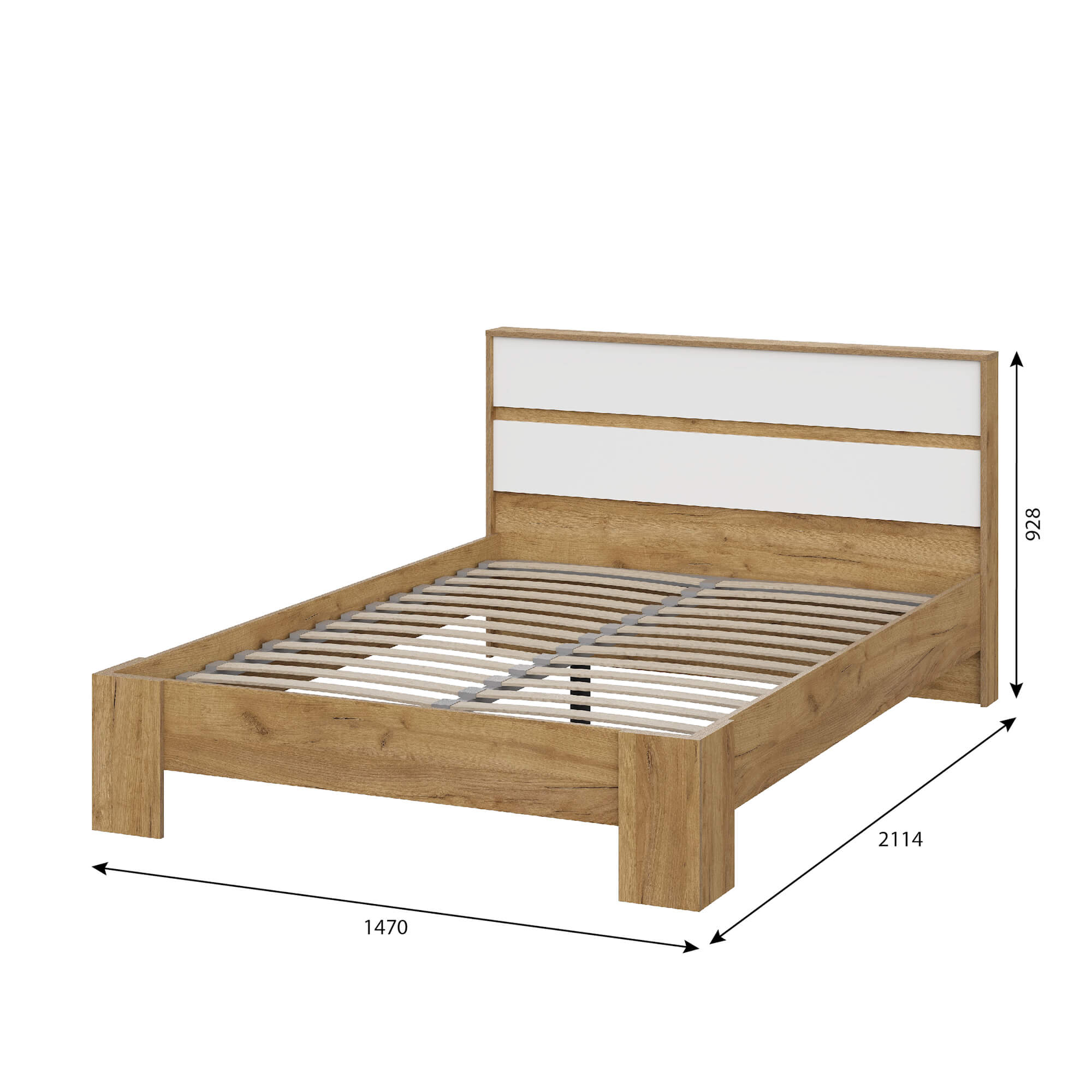 Люмо Кровать КР 02 дуб крафт золотой/белый