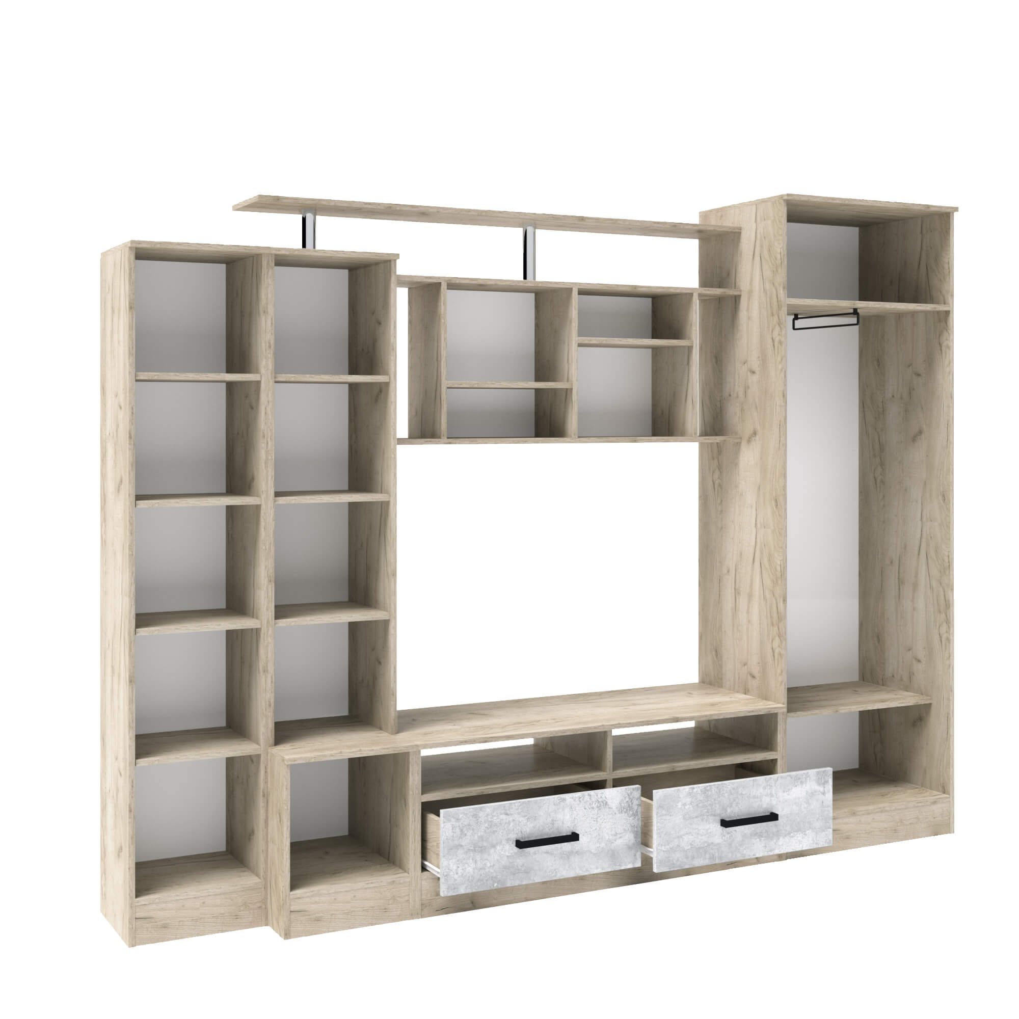 Гостиная Оскар-5 дуб крафт серый/цемент