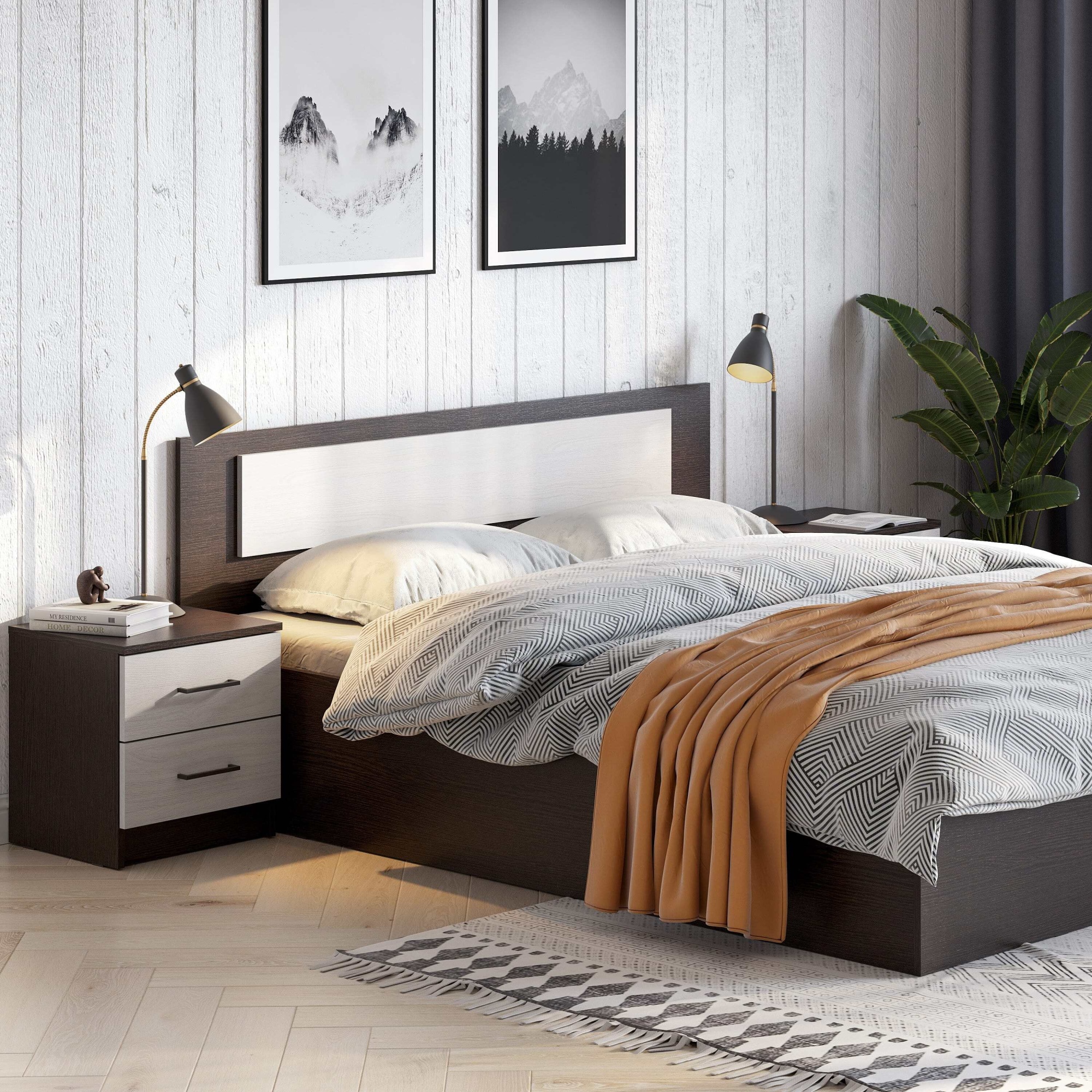 МС "Виста 1" Кровать двойная с основанием (1,6х2,0)